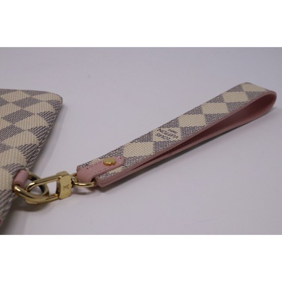 Louis Vuitton Rose Ballerine and Damier Azur Coated Canvas Studded City Pouch - Picture 7 of 15